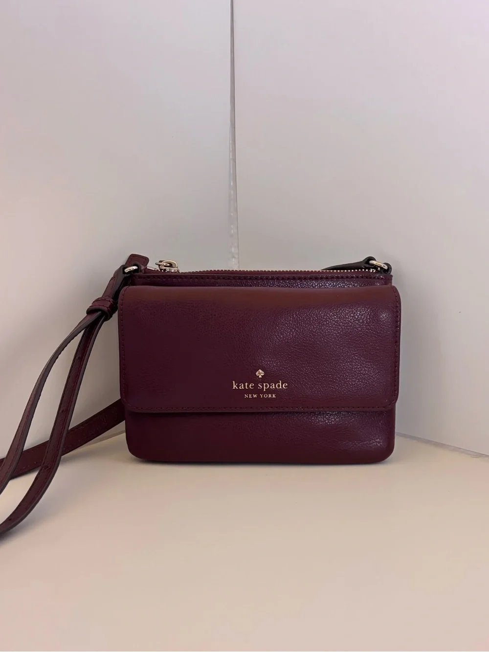 Kate Spade New York Greene Street Karlee Leather Crossbody Cherrywood Burgundy
